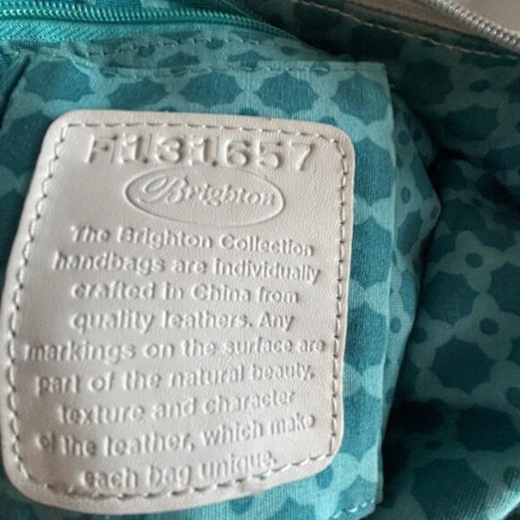 Brighton Winter White Leather Barbados Hobo Bag 2 Silver Bag Charms & Tassle EUC - Picture 10 of 10